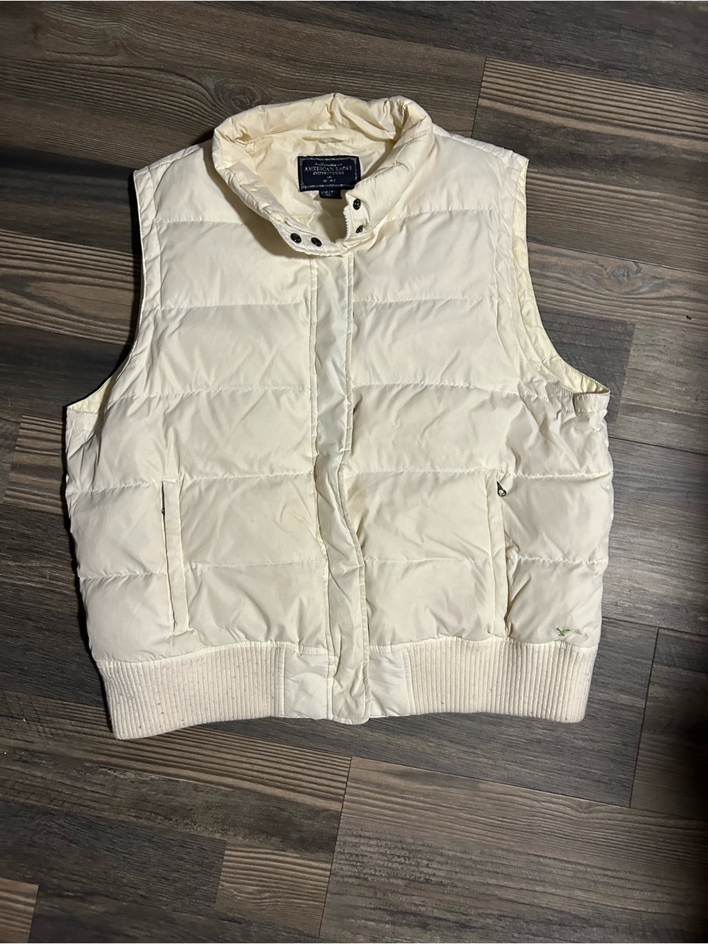 Y2K Hollister Cream Quilted Puffer Vest - Women's